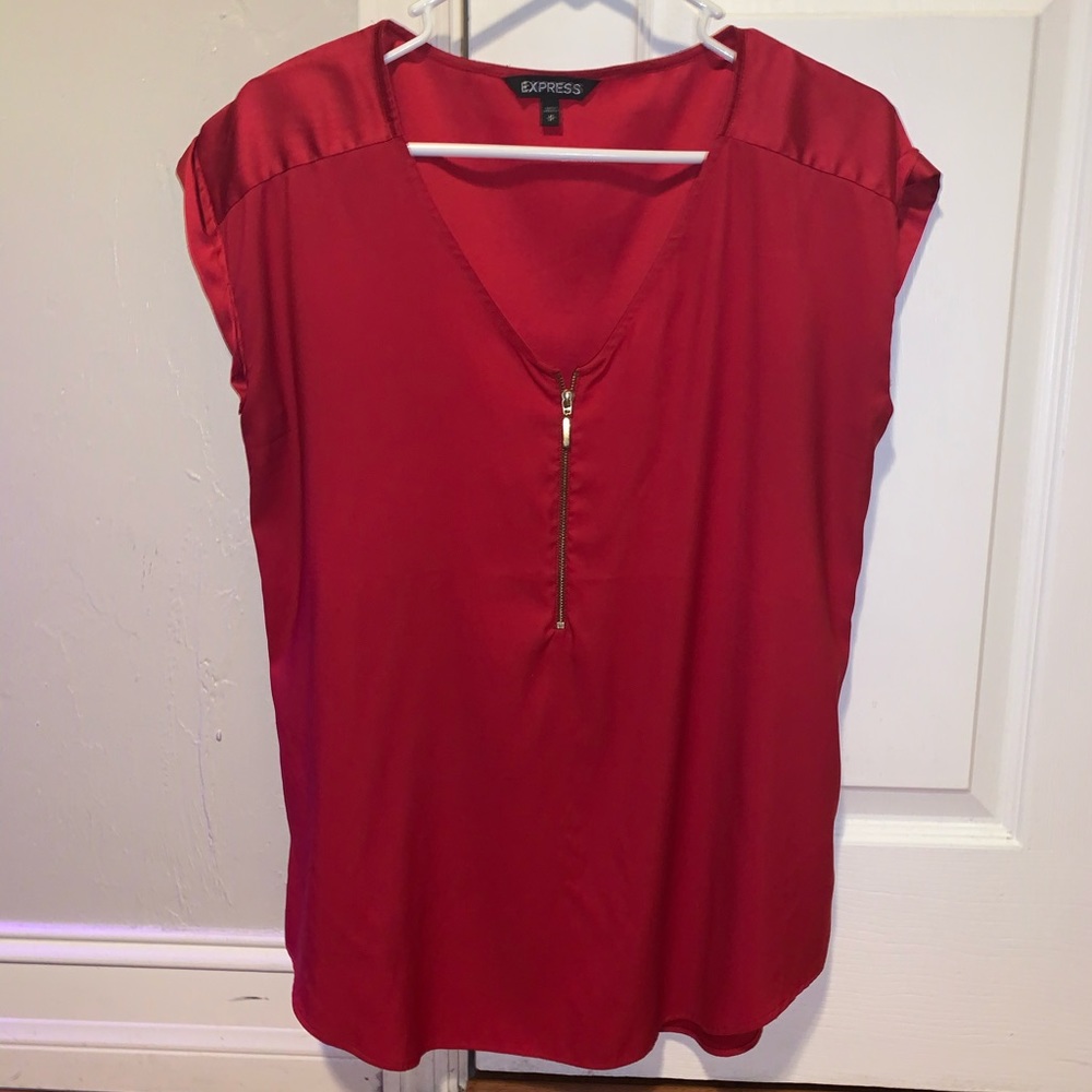 A red blouse from Express.